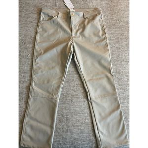 Faux Leather Pants (Light Taupe)